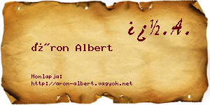 Áron Albert névjegykártya