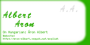 albert aron business card